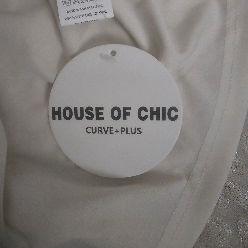 House Of Chic Curve + Plus Blue Sequined Long Sleeve Maxi Dress Size 2XL, NWT - Picture 6 of 16